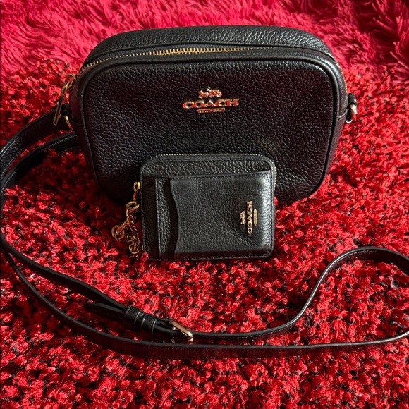 Coach Handbags - Coach Black Leather Crossbody Camera Bag and  small wallet Set